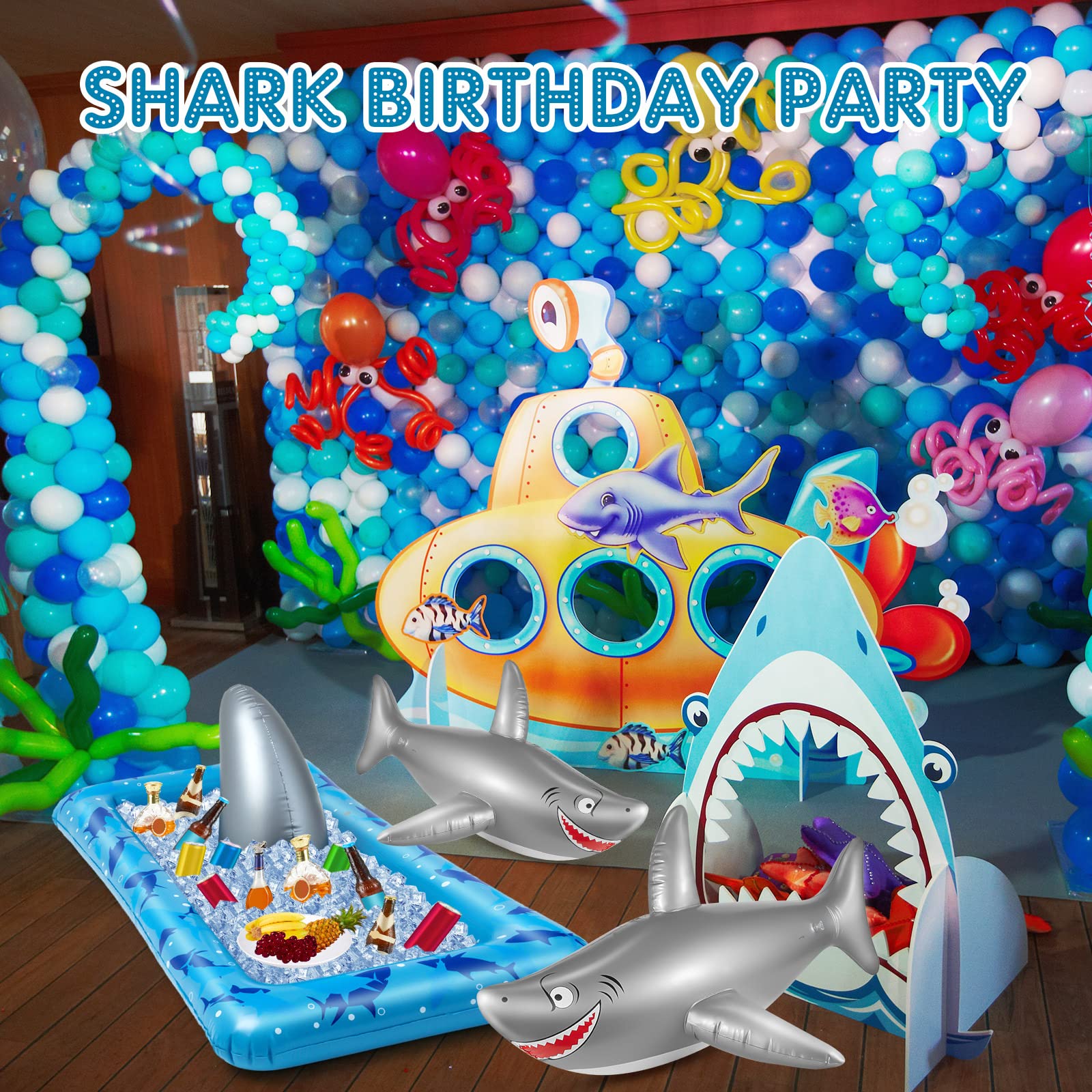 Amazon.com: Deekin 3 Pcs Shark Party Decorations Include 1